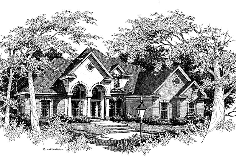 Home Plan - Exterior - Front Elevation 3 for Mediterranean House Plan #952-44 - 4 bed, 3.5 bath