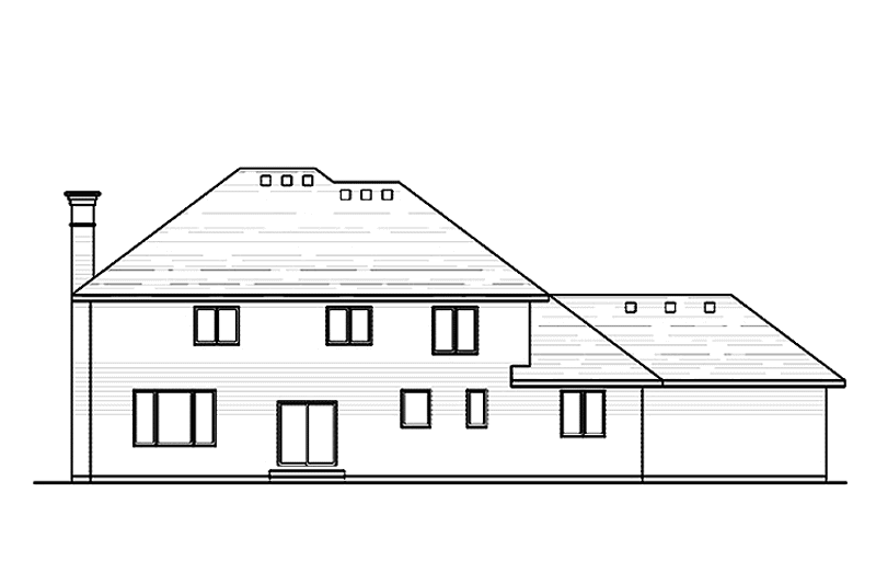 Architectural House Design - Exterior - Rear Elevation for Colonial House Plan #51-1015 - 4 bed, 4 bath
