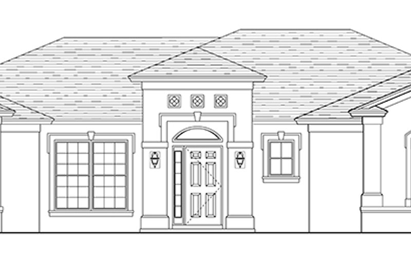 Dream House Plan - Exterior - Front Elevation 4 for Mediterranean House Plan #1058-113 - 3 bed, 2 bath