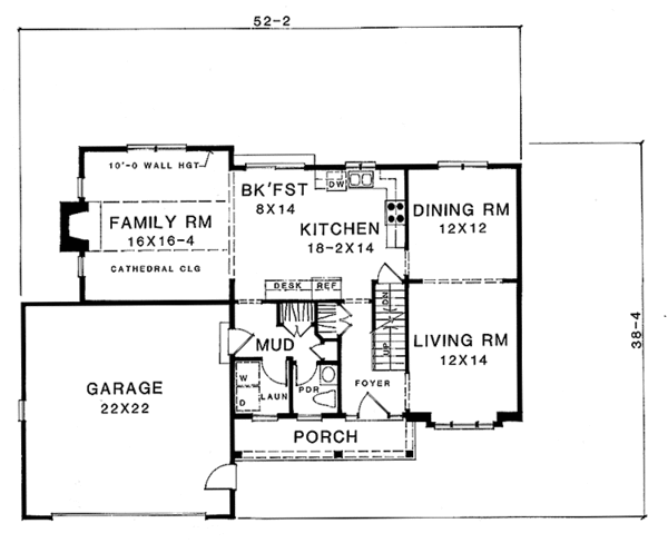 Dream House Plan - Country Floor Plan - Main Floor Plan #1001-63