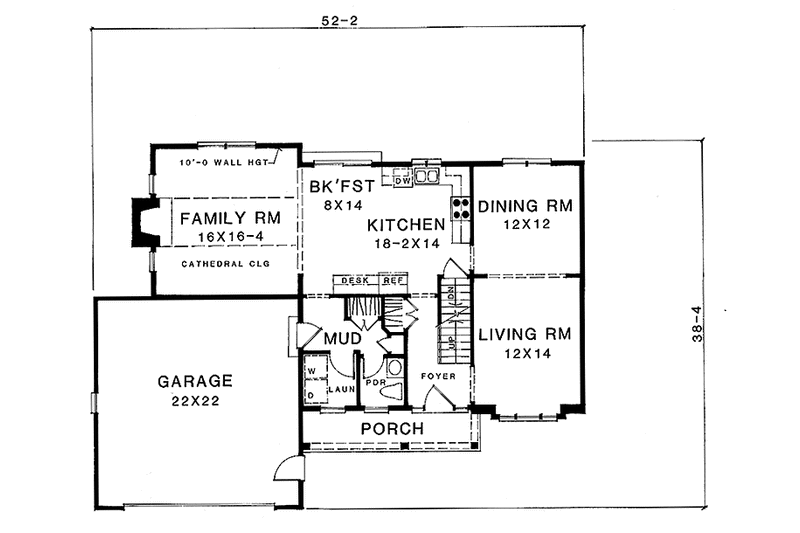 Home Plan - Floor Plan - Main Floor for Country House Plan #1001-63 - 3 bed, 2.5 bath