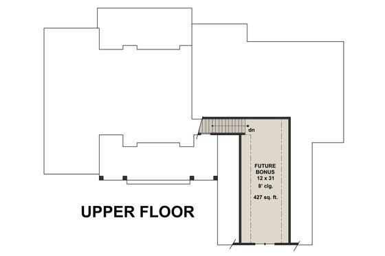 Floor Plan - Upper Floor for Farmhouse House Plan #51-1134 - 3 bed, 2.5 bath