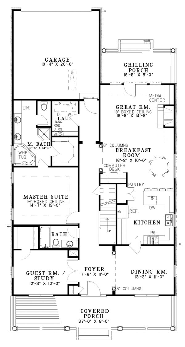 House Plan Design - Colonial Floor Plan - Main Floor Plan #17-2873