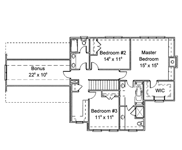 House Design - Colonial Floor Plan - Upper Floor Plan #429-253
