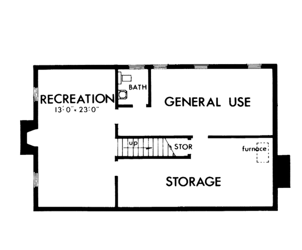 Home Plan - Country Floor Plan - Lower Floor Plan #320-1032