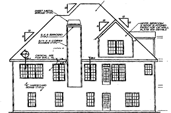 Exterior - Rear Elevation for Traditional House Plan #927-557 - 4 bed, 2.5 bath