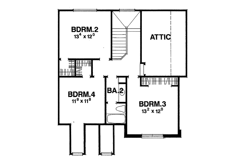 Home Plan - Floor Plan - Upper Floor for Country House Plan #472-191 - 4 bed, 2.5 bath