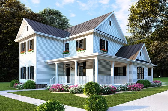 Exterior - Front Elevation 4 for Farmhouse House Plan #923-103 - 4 bed, 2.5 bath