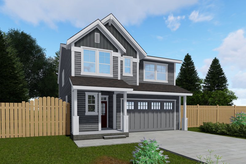 House Blueprint - Craftsman Exterior - Front Elevation Plan #53-626