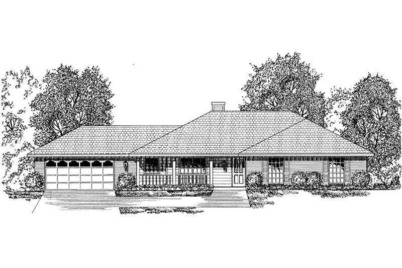 Architectural House Design - Exterior - Front Elevation 3 for Country House Plan #40-503 - 3 bed, 2 bath
