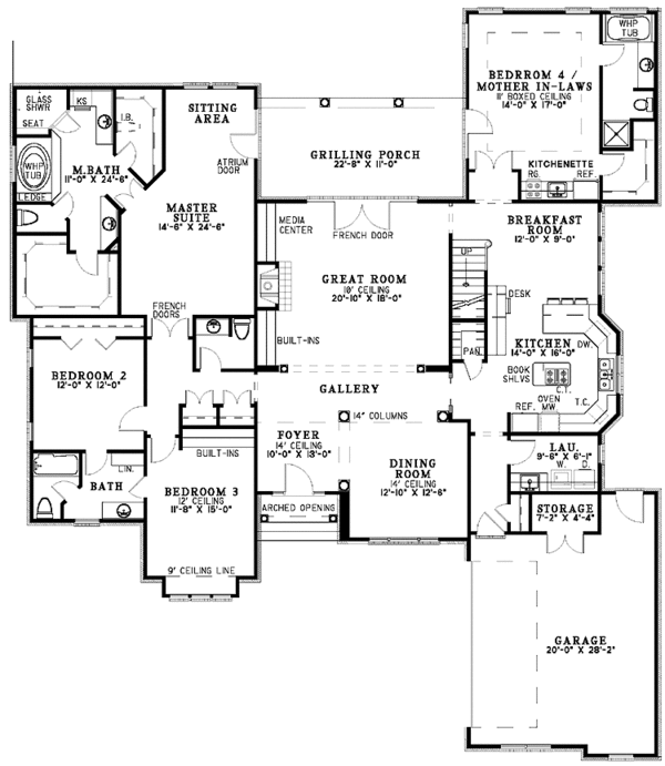 House Design - Traditional Floor Plan - Main Floor Plan #17-3139