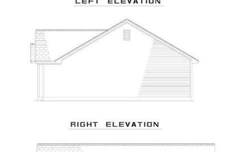 House Blueprint - Exterior - Rear Elevation for European House Plan #17-164 - 3 bed, 2 bath