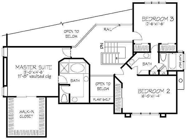 Dream House Plan - Traditional Floor Plan - Upper Floor Plan #320-361