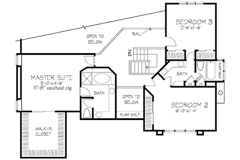 Home Plan - Floor Plan - Upper Floor for Traditional House Plan #320-361 - 3 bed, 3 bath