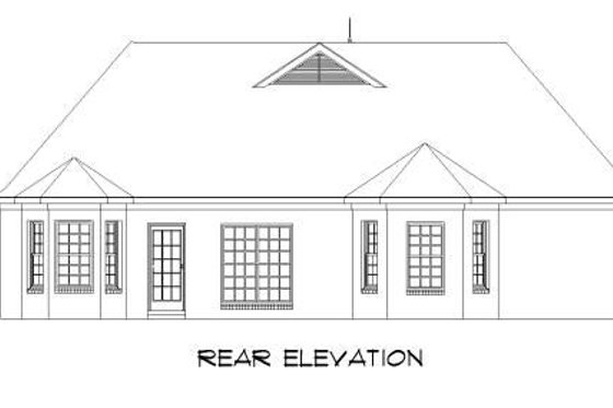Exterior - Rear Elevation for European House Plan #424-57 - 3 bed, 2 bath