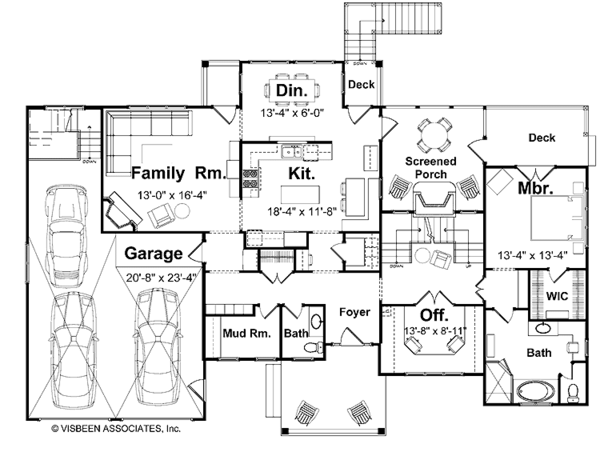 Country Floor Plan - Main Floor Plan #928-47