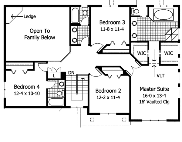 Dream House Plan - Traditional Floor Plan - Upper Floor Plan #51-947