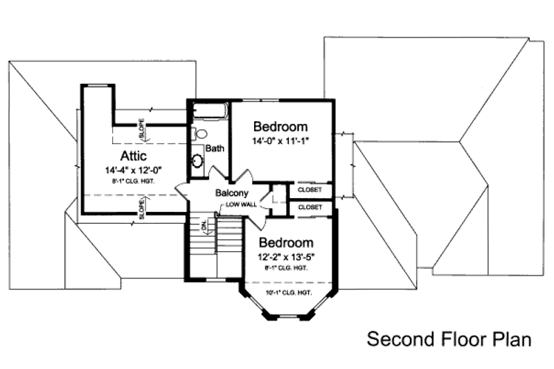 Dream House Plan - Floor Plan - Upper Floor for European House Plan #46-465 - 3 bed, 2.5 bath