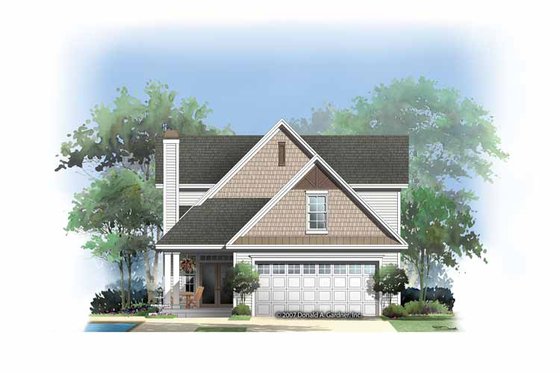 Exterior - Rear Elevation 1 for Craftsman House Plan #929-837 - 4 bed, 4 bath