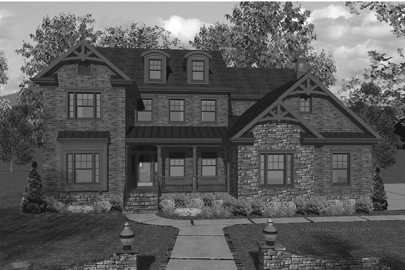 Home Plan - Exterior - Front Elevation 3 for Traditional House Plan #56-678 - 4 bed, 4 bath