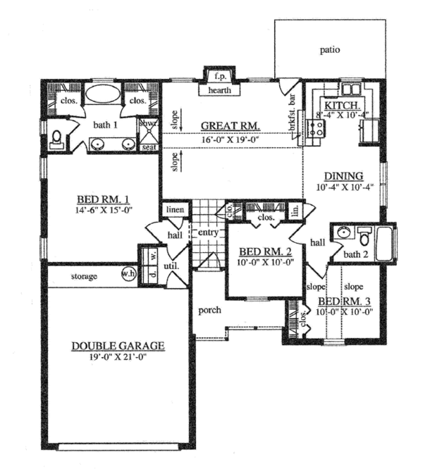 Architectural House Design - Country Floor Plan - Main Floor Plan #42-720