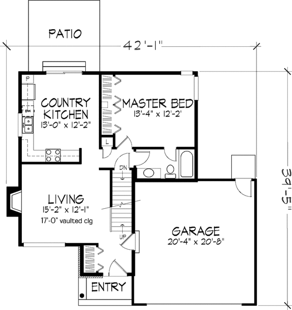 House Design - Traditional Floor Plan - Main Floor Plan #320-583