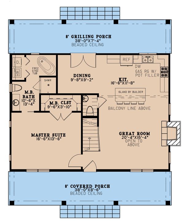 House Plan Design - Country Floor Plan - Main Floor Plan #923-207