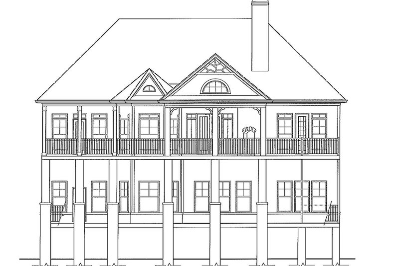 Dream House Plan - Exterior - Rear Elevation for Craftsman House Plan #54-275 - 2 bed, 3 bath