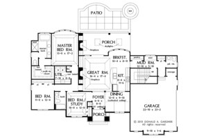 Floor Plan - Main Floor for Country House Plan #929-985 - 3 bed, 2.5 bath