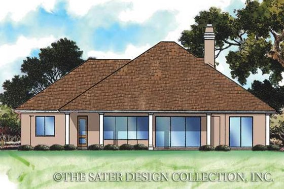 Exterior - Rear Elevation for Ranch House Plan #930-91 - 3 bed, 2 bath