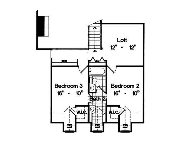 Home Plan - Country Floor Plan - Upper Floor Plan #417-739