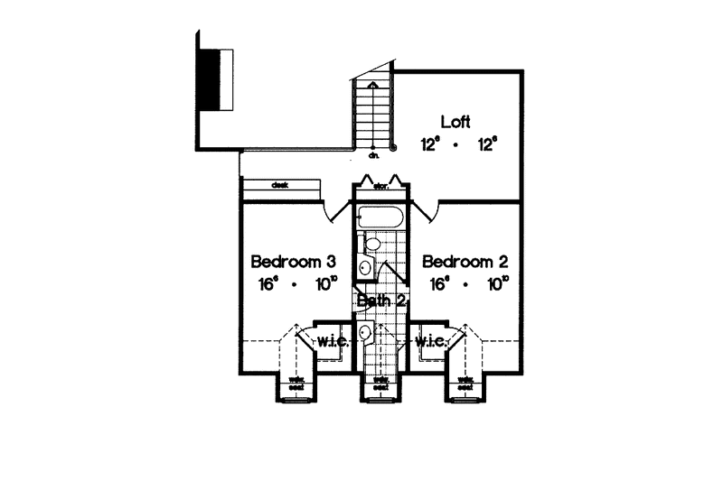 House Blueprint - Floor Plan - Upper Floor for Country House Plan #417-739 - 3 bed, 2.5 bath
