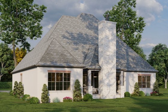 Exterior - Rear Elevation 1 for European House Plan #923-31 - 4 bed, 3.5 bath