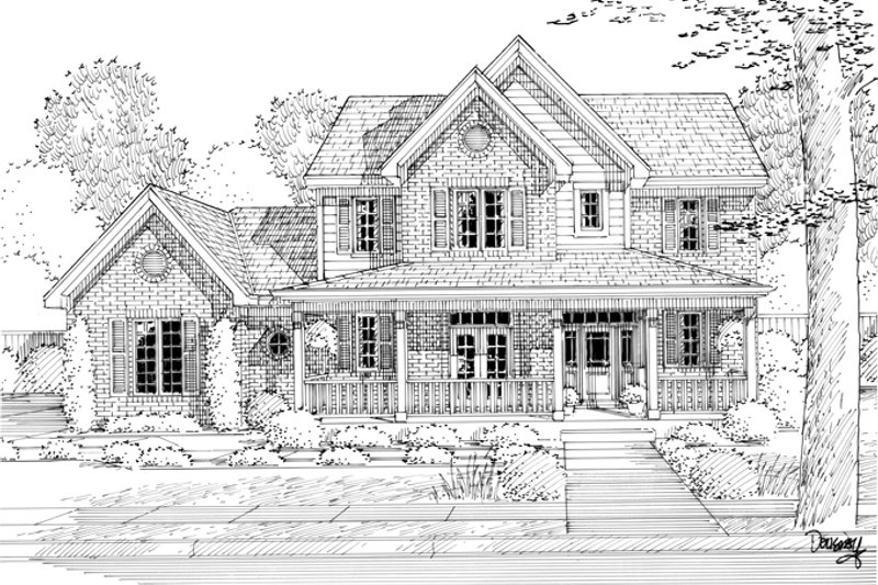 Dream House Plan - Exterior - Front Elevation 3 for Traditional House Plan #46-800 - 4 bed, 2.5 bath