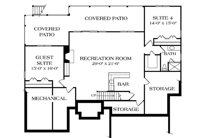 Dream House Plan - Floor Plan - Lower Floor for Traditional House Plan #453-436 - 5 bed, 3.5 bath
