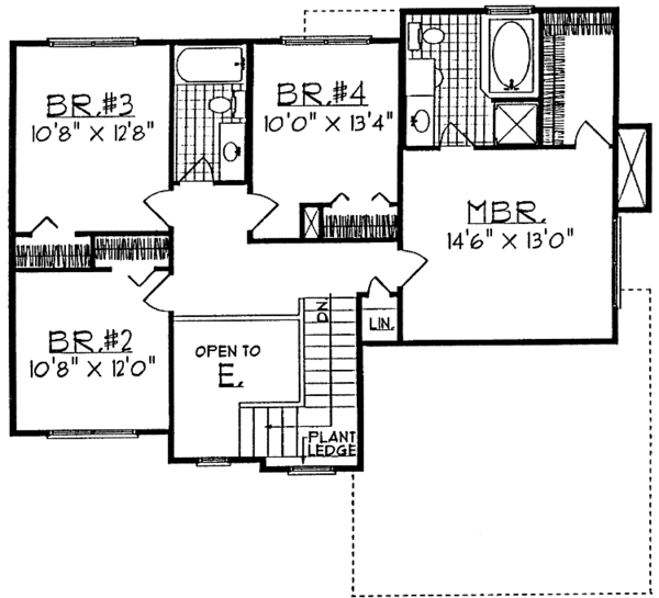 Home Plan - Country Floor Plan - Upper Floor Plan #70-1331