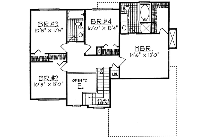 House Plan Design - Floor Plan - Upper Floor for Country House Plan #70-1331 - 4 bed, 2.5 bath