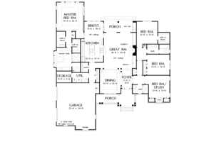 Floor Plan - Main Floor for Country House Plan #929-556 - 4 bed, 3 bath