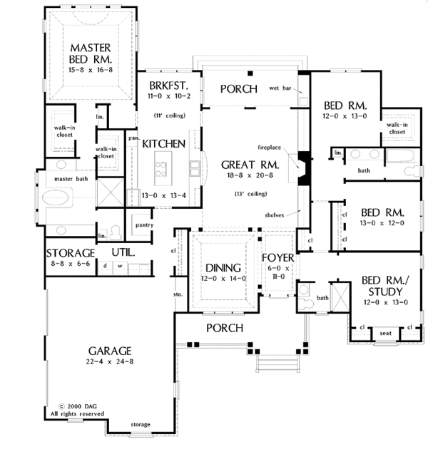 Architectural House Design - Country Floor Plan - Main Floor Plan #929-556