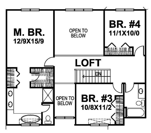 Dream House Plan - Country Floor Plan - Upper Floor Plan #320-836