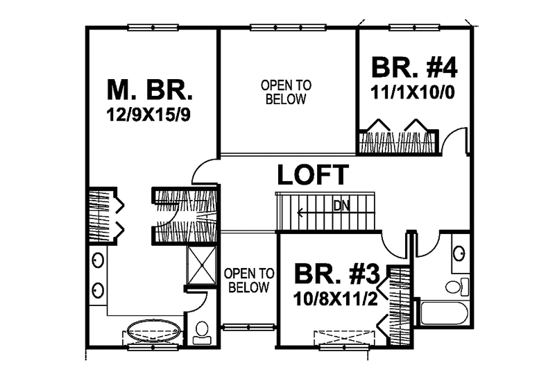 Dream House Plan - Floor Plan - Upper Floor for Country House Plan #320-836 - 4 bed, 3 bath