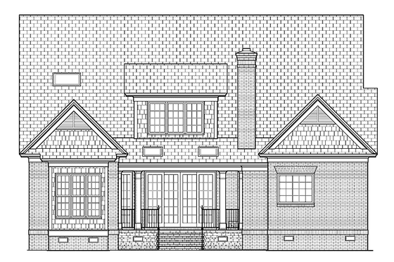 Exterior - Rear Elevation for Country House Plan #1054-10 - 3 bed, 3.5 bath