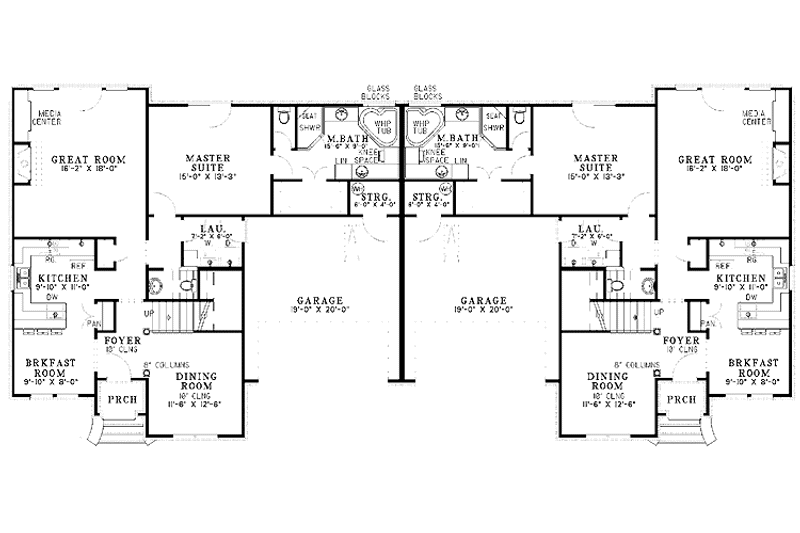 Home Plan - Floor Plan - Main Floor for Country House Plan #17-3194 - 6 bed, 4 bath