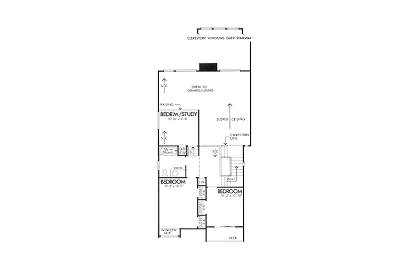 Dream House Plan - Floor Plan - Upper Floor for Prairie House Plan #320-1211 - 4 bed, 2 bath
