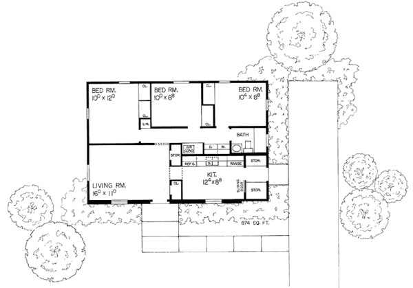 House Blueprint - Colonial Floor Plan - Main Floor Plan #72-597