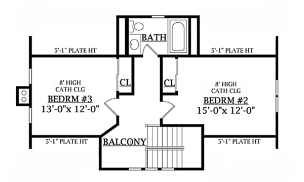 Home Plan - Craftsman Floor Plan - Upper Floor Plan #314-276