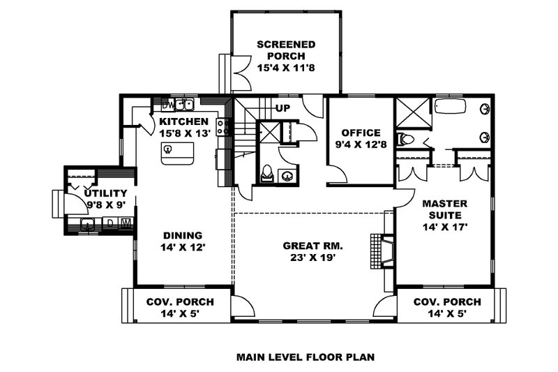 Dream House Plan - Floor Plan - Main Floor for Farmhouse House Plan #117-897 - 3 bed, 3 bath