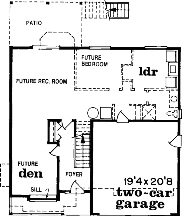 House Design - Country Floor Plan - Lower Floor Plan #47-788