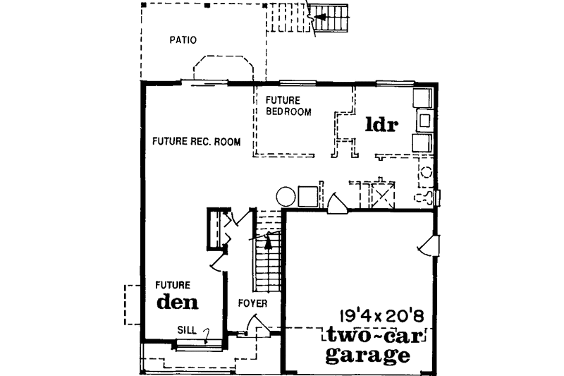 Dream House Plan - Floor Plan - Lower Floor for Country House Plan #47-788 - 3 bed, 2 bath