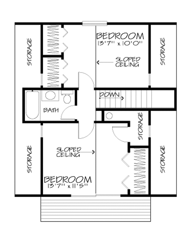 Home Plan - European Floor Plan - Upper Floor Plan #320-1011